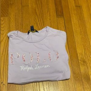 Purple floral Long sleeve polo top💜!